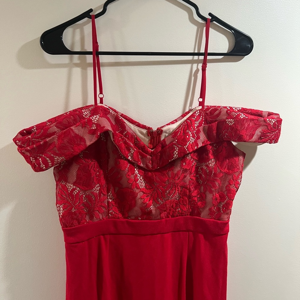 Red maxi cocktail dress